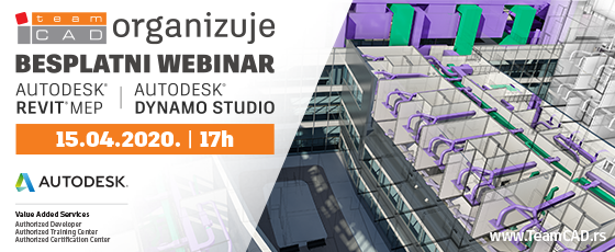 TeamCAD besplatan webinar - Uvod u Dynamo i primena u Revit MEP-u