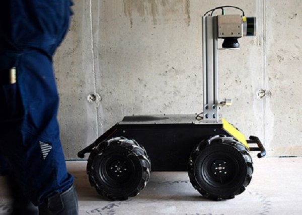 Robot sa četiri točka komanije Scaled Robotics mapira gradilište dest puta brže nego što mogu tradicionalne metode. Ljubaznošću kompanije Scaled Robotics.